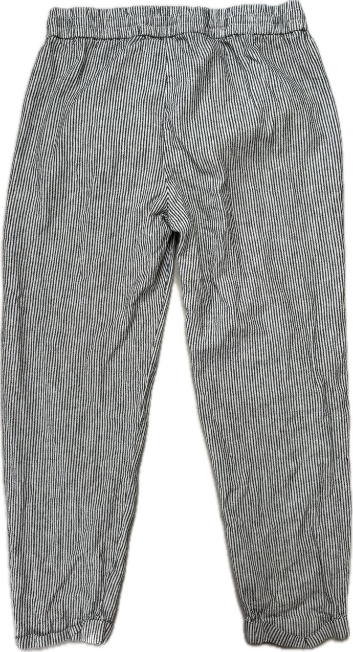 J.CREW Striped Linen Cotton Drawstring Pant in Black Cream Size 6 Womens #AP248
